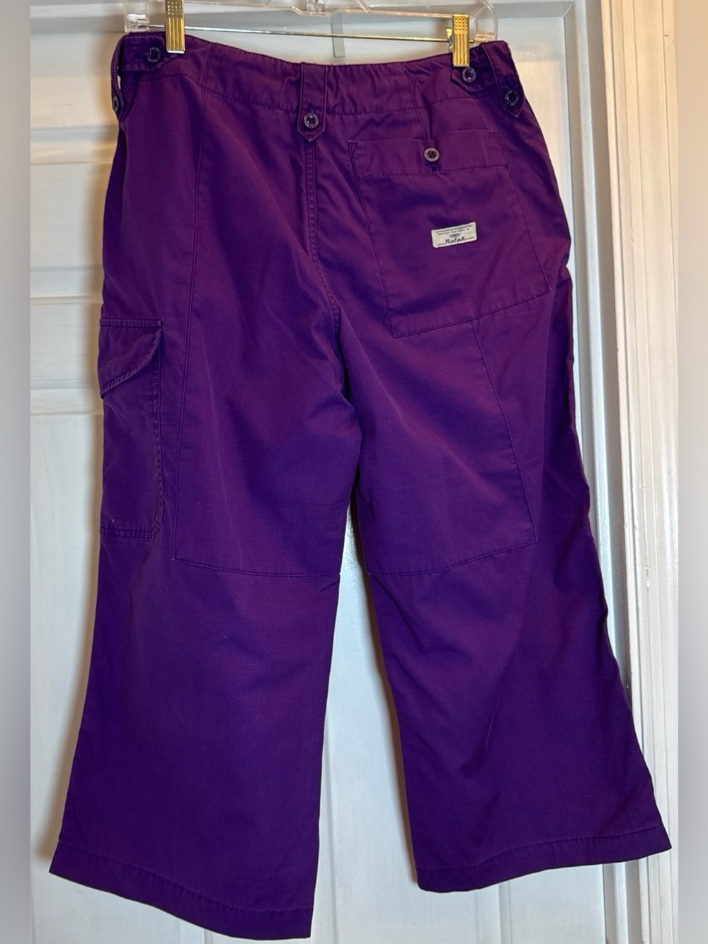 RARE VTG RALPH Ralph Lauren “Surf Equipment “ Purple Cargo Capri Size 8 Y2K 90’s
